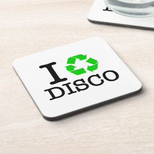 Ich recycel Disco Getränkeuntersetzer