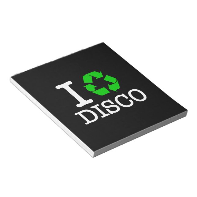 Ich recycel Disco Notizblock (angewinkelt)