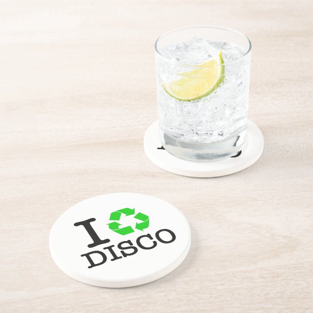 Ich recycel Disco Untersetzer (Seite)