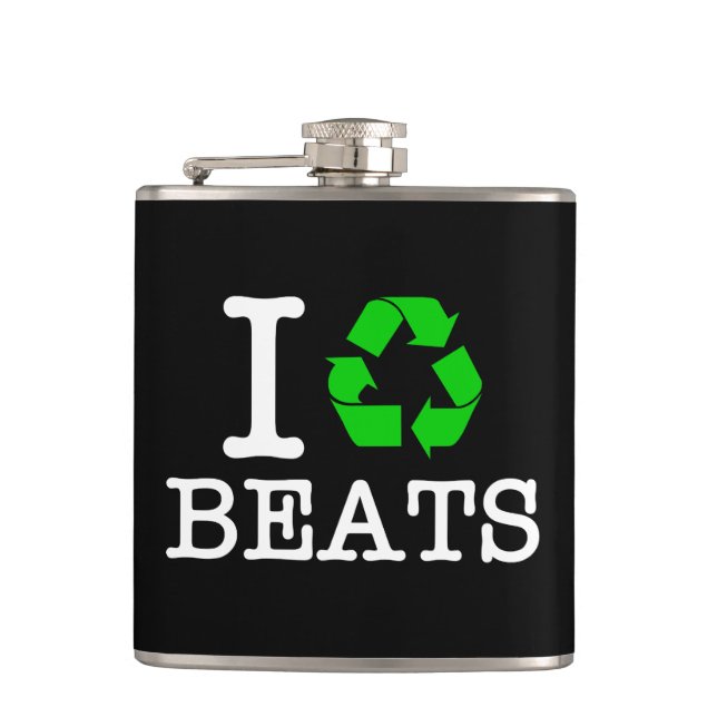 Ich Recycelte Beats Flachmann (Vorderseite)