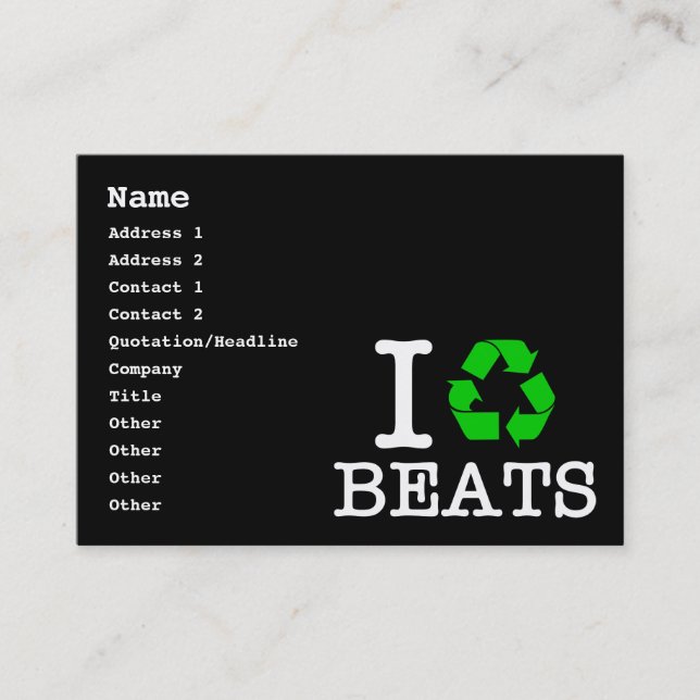 Ich Recycelte Beats Visitenkarte (Vorderseite)