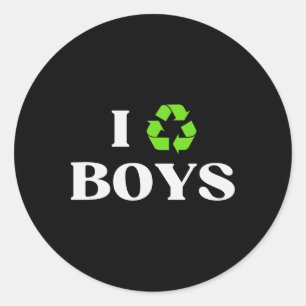 Ich Recycelte Boys Sarcastic Earth Day Y Environme Runder Aufkleber