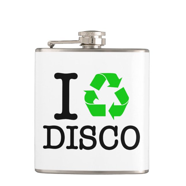Ich Recycelte Disco Flachmann (Vorderseite)
