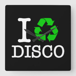 Ich Recycelte Disco Quadratische Wanduhr