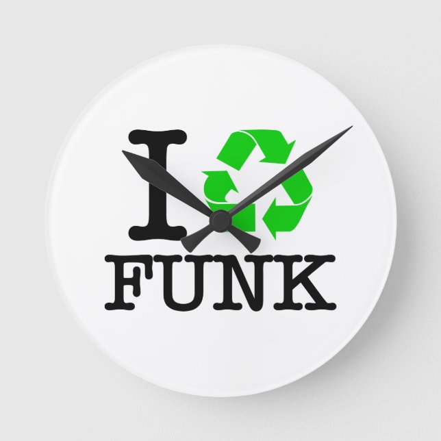 Ich Recycelte Funk Runde Wanduhr (Vorderseite)