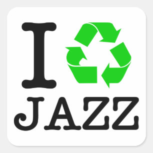 Ich Recycelte Jazz Quadratischer Aufkleber