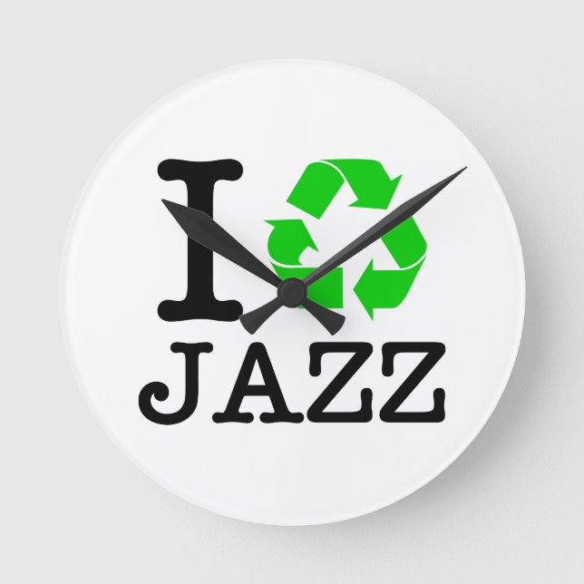 Ich Recycelte Jazz Runde Wanduhr (Vorderseite)