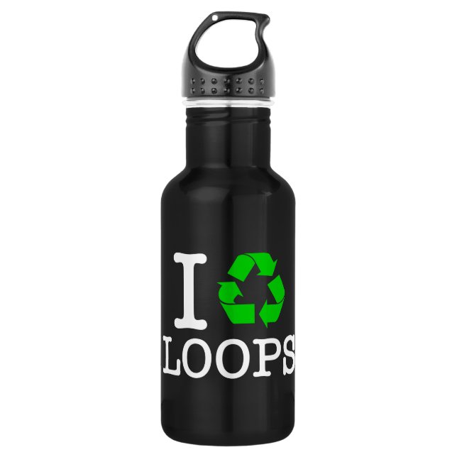 Ich Recycelte Loops Edelstahlflasche (Vorderseite)