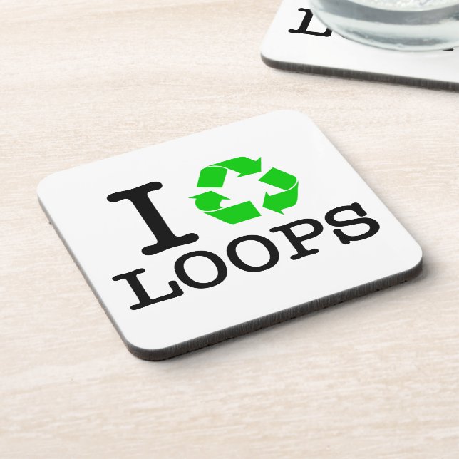 Ich Recycelte Loops Getränkeuntersetzer (Linke Seite)