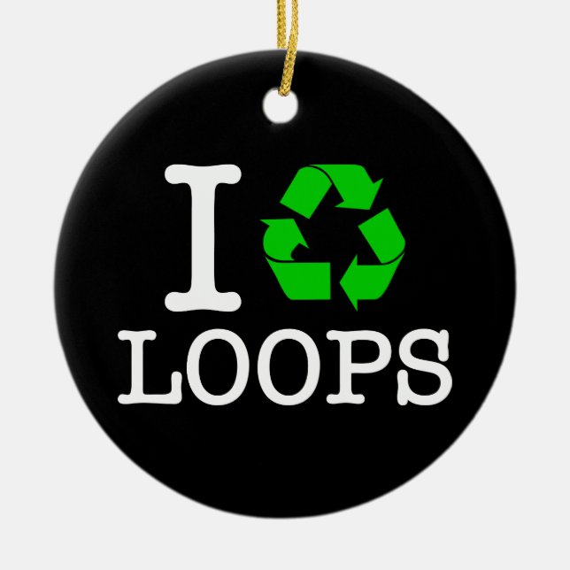 Ich Recycelte Loops Keramikornament (Vorne)