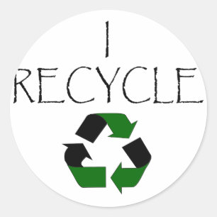 Ich Recycelte Runder Aufkleber
