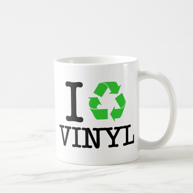 Ich Recycelte Vinyl Kaffeetasse (Rechts)