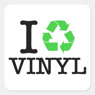Ich Recycelte Vinyl Quadratischer Aufkleber