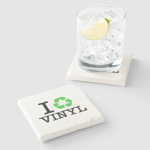 Ich Recycelte Vinyl Steinuntersetzer