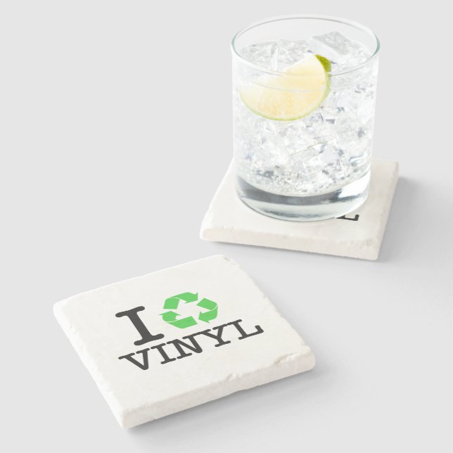 Ich Recycelte Vinyl Steinuntersetzer (Seitenansicht)