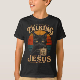 Ich rede heute nur mit Jesus Christliche Katze mit T-Shirt