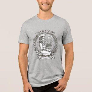 Ich rede mit meinen Pflanzen Humor-T-Shirt Tri-Blend Shirt