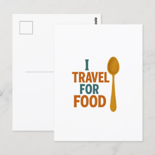 Ich reise für Lebensmittel - Vintages Spoon-Abente Postkarte