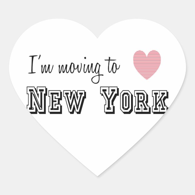 Ich reise nach New York Herz-Aufkleber (Vorderseite)