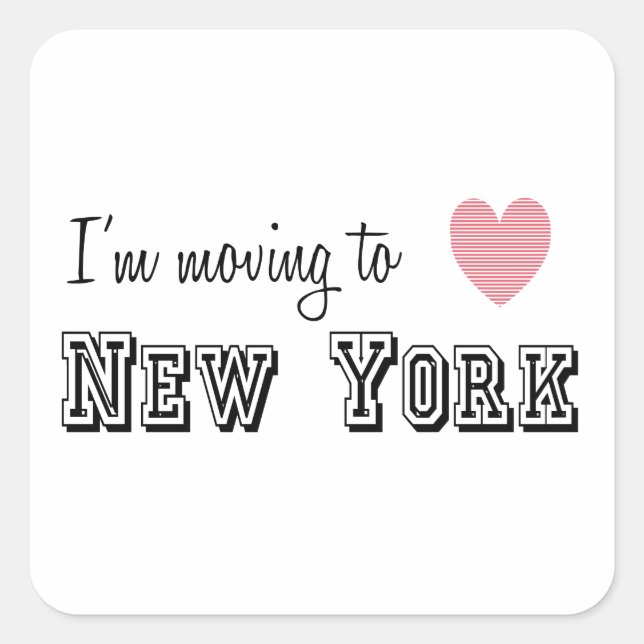 Ich reise nach New York Quadratischer Aufkleber (Vorderseite)