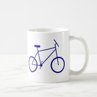 Ich reite mein Fahrrad, um zu arbeiten. (Blau) Kaffeetasse