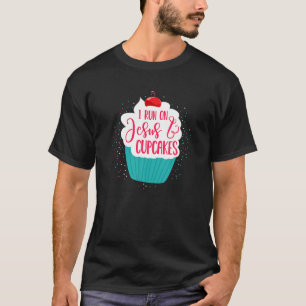 Ich renne auf Jesus und Cupcakes Niedliches Christ T-Shirt