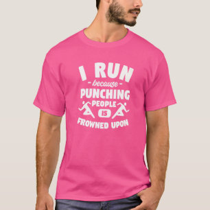 Ich renne, weil das Stanzen von Menschen auf dem M T-Shirt