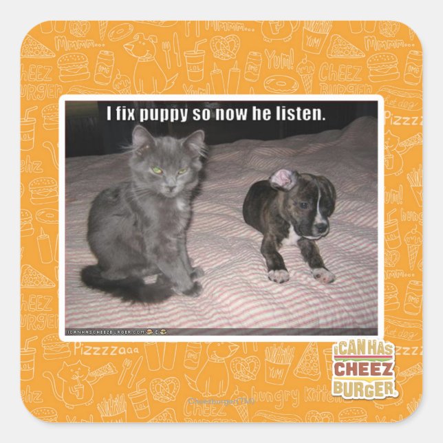 Ich repariere Puppy Quadratischer Aufkleber (Vorderseite)