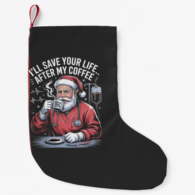 Ich Rett dein Leben nach meinem Kaffeehaus Kleiner Weihnachtsstrumpf (Vorderseite)