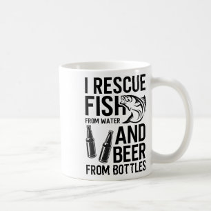 Ich rette Fische aus dem Wasser und Bier aus Flasc Kaffeetasse