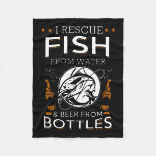 Ich rette Fische aus Wasser und Bier aus Flaschen Fleecedecke