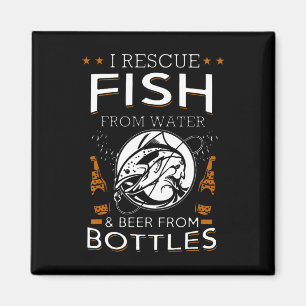 Ich rette Fische aus Wasser und Bier aus Flaschen Magnet