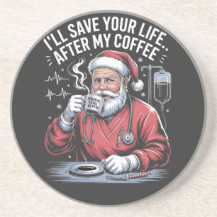Ich rette Ihr Leben nach meinem Kaffee-Weihnachtsm Getränkeuntersetzer