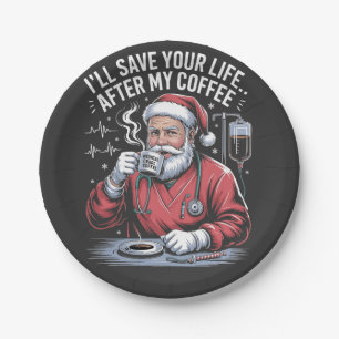 Ich rette Ihr Leben nach meinem Kaffee-Weihnachtsm Pappteller