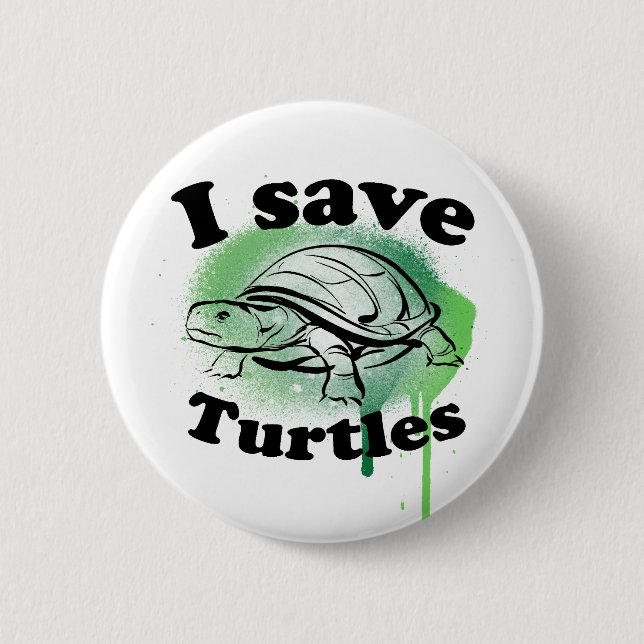 Ich rette Schildkröten Button (Vorderseite)