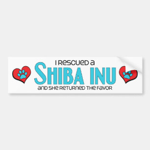 Ich rettete ein Shiba Inu (weiblicher Hund) Autoaufkleber