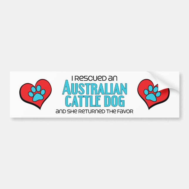 Ich rettete einen australischen Vieh-Hund Autoaufkleber (Vorne)