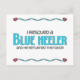 Ich rettete einen blauen Helfer (Männerhund) Postkarte