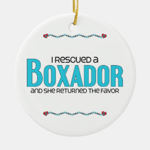 Ich rettete einen Boxador (weiblichen) Keramikornament