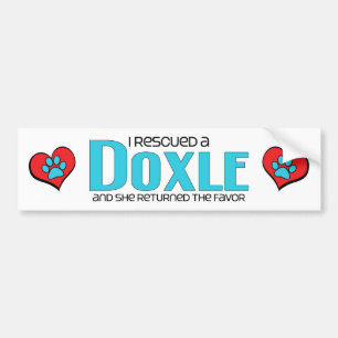 Ich rettete einen Doxle (weiblichen) Autoaufkleber