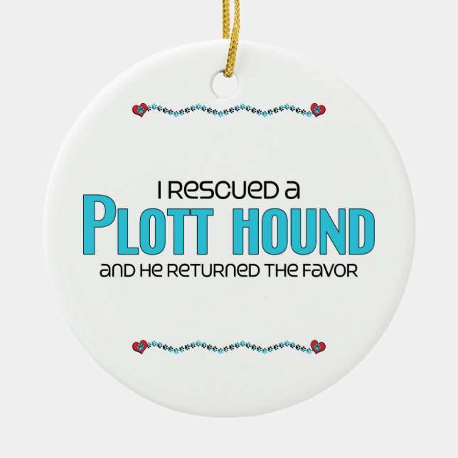 Ich rettete einen Plott Jagdhund (männlichen Hund) Keramik Ornament (Vorne)
