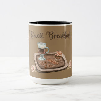 Ich rieche Frühstück Zwei-Ton-Kaffeetasse Zweifarbige Tasse