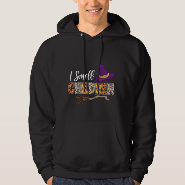 Ich rieche Kinderlehrer Halloween Hexenbrooms Hoodie (Vorderseite)