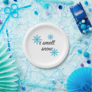 Ich rieche Schneeflocke Pappteller
