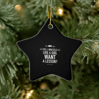 Ich ringen wie ein weißes Mädchen Keramik Ornament