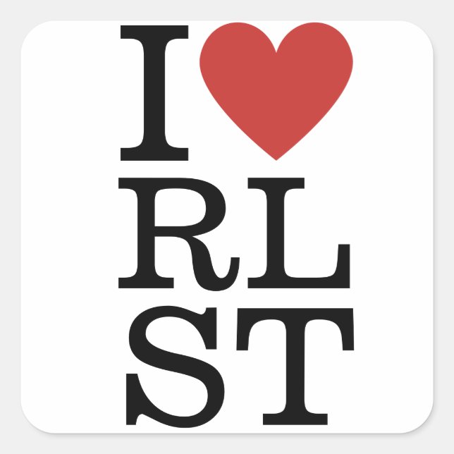 Ich ❤️ RLST Religious Studies for Students/Faculty Quadratischer Aufkleber (Vorderseite)