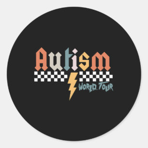 Ich rocke das Autismusspektrum Welt-Tour Autism Be Runder Aufkleber