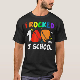 Ich rockte 100 Tage der 100. School Gitarrenmusik T-Shirt