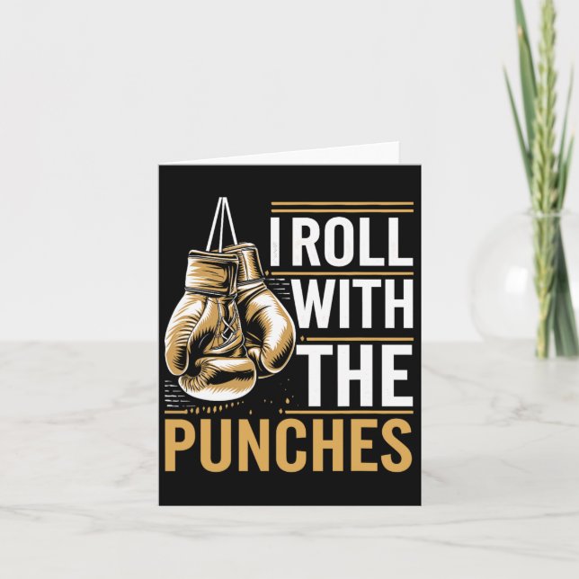 Ich Roll mit den Punches Boxer Sportstärke Athlete Karte (Vorderseite)