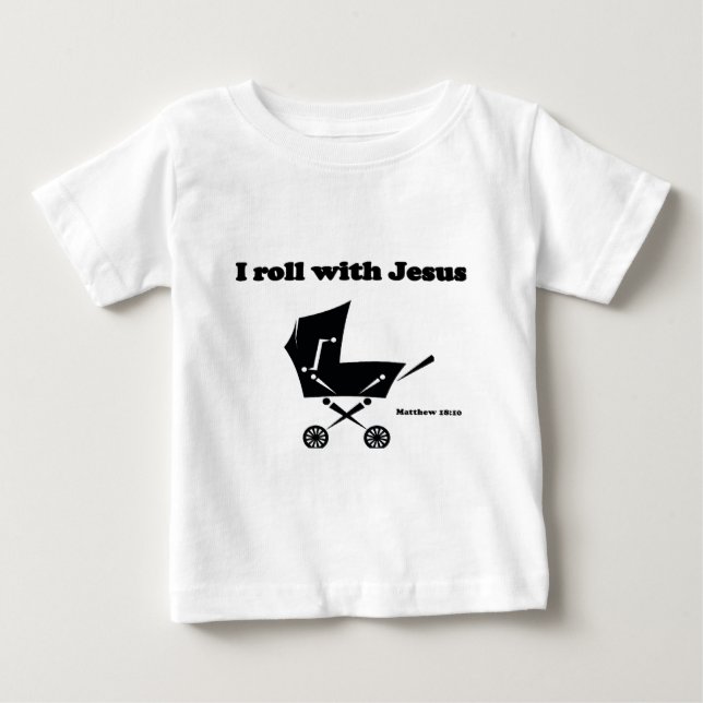 Ich rolle mit Jesus Baby T-shirt (Vorderseite)